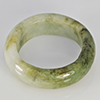 Natural Genuine Mutil-Color Green Jade 22.55 Ct. Round Cabochon Ring Size 9 Gemstone from Thailand