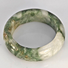 Natural Genuine Mutil-Color Green Jade 24.25 Ct. Round Cabochon Ring Size 9.5 Gemstone from Thailand