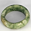 Natural Genuine Mutil-Color Green Jade 22.85 Ct. Round Cabochon Ring Size 9.5 Gemstone from Thailand