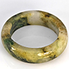 Natural Genuine Mutil-Color Green Jade 22.60 Ct. Round Cabochon Ring Size 9 Gemstone from Thailand