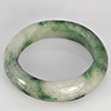 Natural Genuine Mutil-Color Green Jade 16.80 Ct. Round Cabochon Ring Size 9.5 Gemstone from Thailand