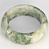 Natural Genuine Mutil-Color Green Jade 27.50 Ct. Round Cabochon Ring Size 9.5 Gemstone from Thailand