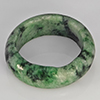 Natural Genuine Mutil-Color Green Jade 26.60 Ct. Round Cabochon Ring Size10.5 Gemstone from Thailand