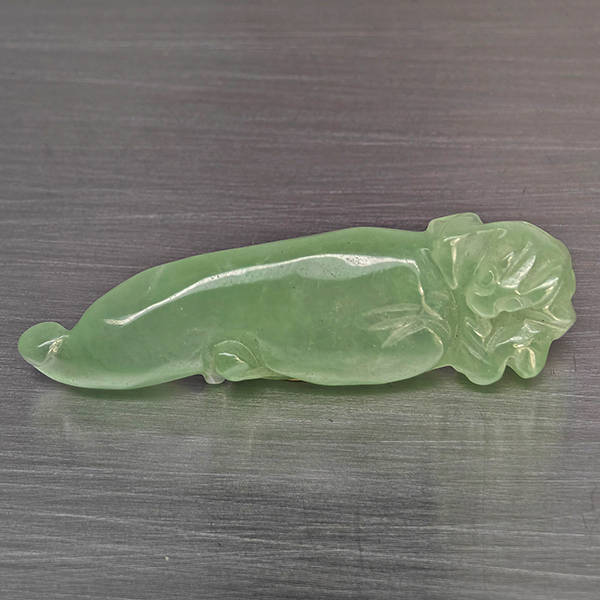 Natural Multi Color Green Jade Gemstones 27.36 Ct. Carving Shape 40 x 11.6 Mm.