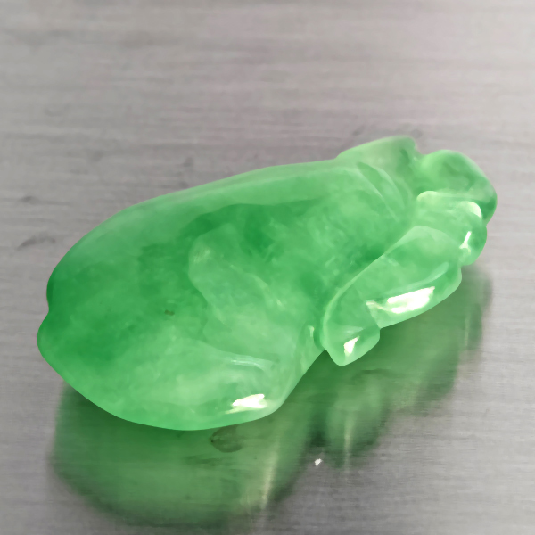 Natural Multi Color Green Jade Gemstones 19.23 Ct. Carving Shape 26 x 15.1 Mm.