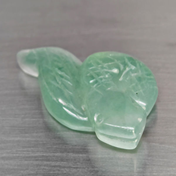 Natural Multi Color Green Jade Gemstones 18.86 Ct. Carving Shape 30 x 17.5  Mm.
