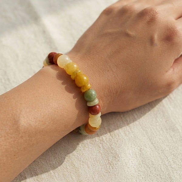 Natural Multi Color Jade Gemstones 173.69 Ct. Beads Flexibility Bracelet Mixed Shape