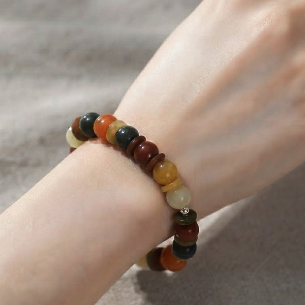Natural Multi Color Jade Gemstones 179.51 Ct. Beads Flexibility Bracelet Mixed Shape