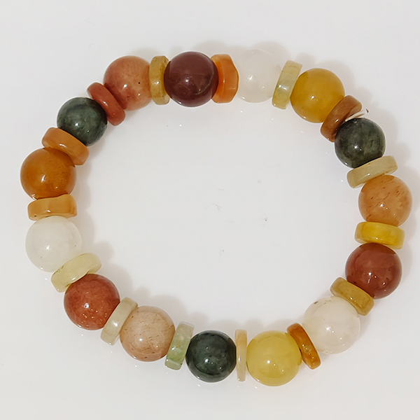 Natural Multi Color Jade Gemstones 165.19 Ct. Beads Flexibility Bracelet Mixed Shape