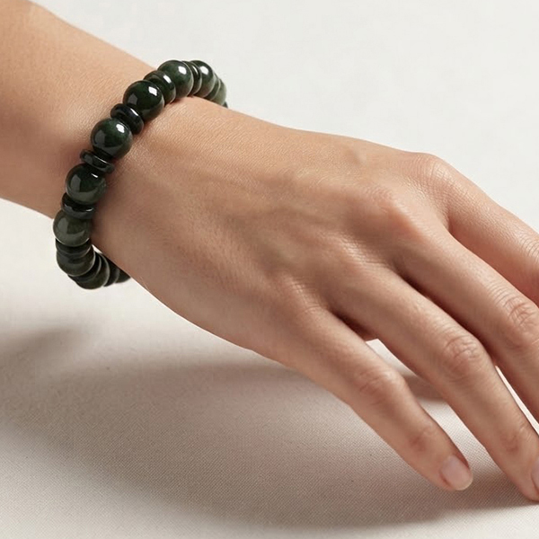Natural Green Jade Gemstones 128.50 Ct. Beads Mixed Shape Flexibility Bracelet