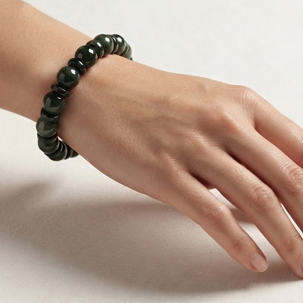 Natural Green Jade Gemstones 178.29 Ct. Beads Mixed Shape Flexibility Bracelet