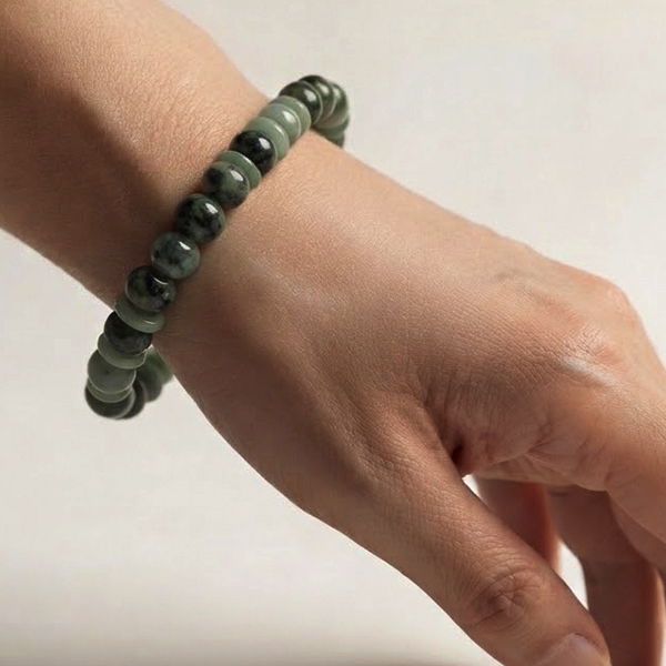 Natural Green Jade Gemstones 169.21 Ct. Beads Mixed Shape Flexibility Bracelet