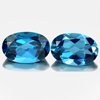 London Blue Topaz 1.07 Ct. 2 Pcs. Oval Shape Natural Gemstones From Brazil